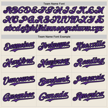 Custom Cream Purple Pinstripe Black Authentic Two Tone Baseball Jersey - Sky-Custom