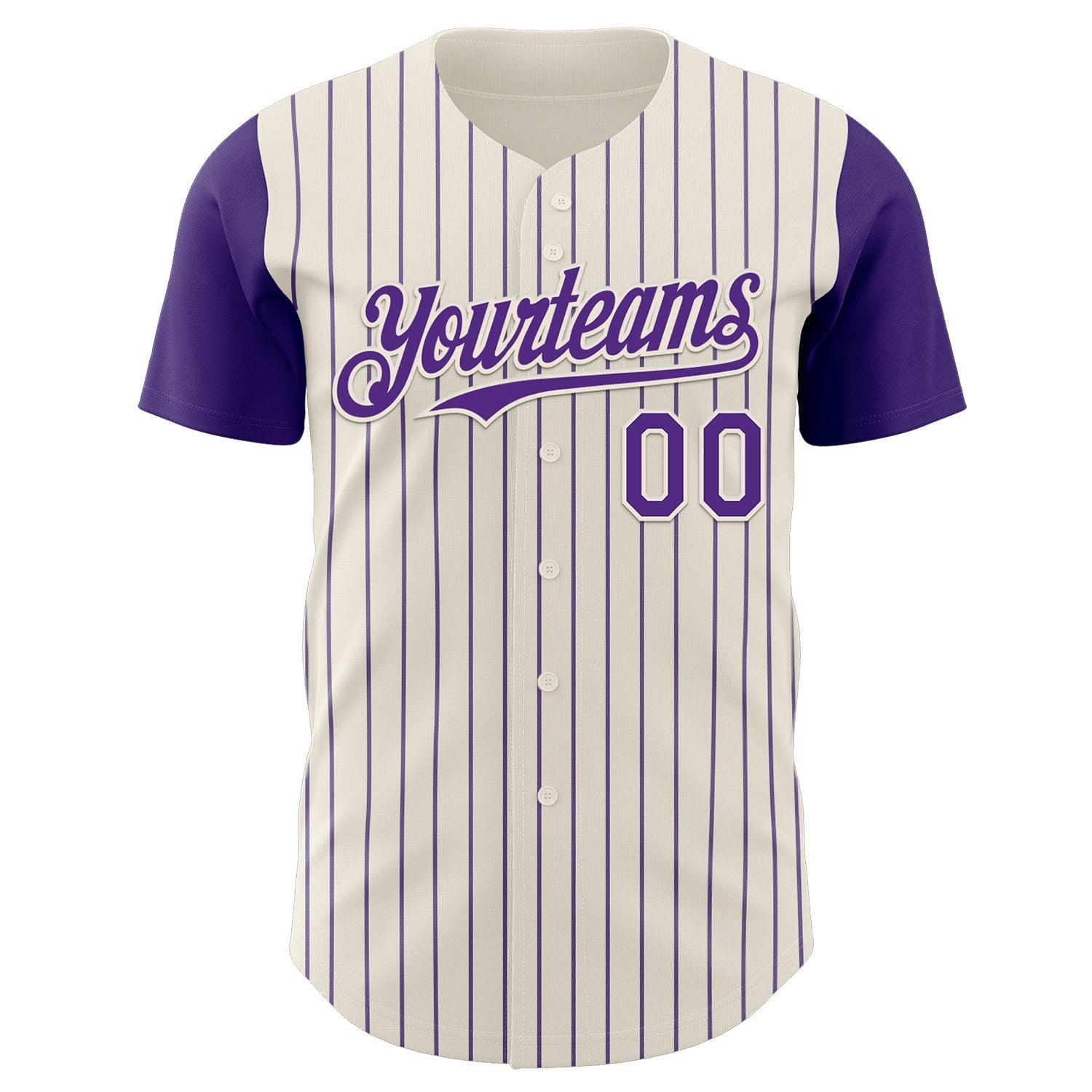 Custom Cream Purple Pinstripe Purple Authentic Two Tone Baseball Jersey - Sky-Custom