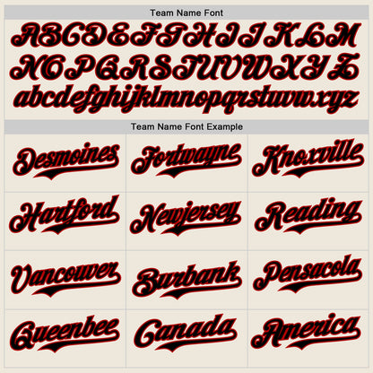 Custom Cream Black Pinstripe Red Authentic Two Tone Baseball Jersey - Sky-Custom