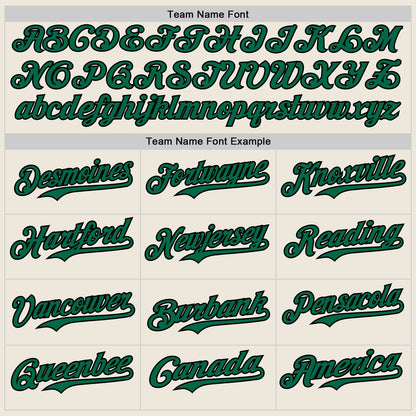 Custom Cream Black Pinstripe Kelly Green Authentic Two Tone Baseball Jersey - Sky-Custom