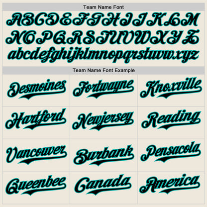 Custom Cream Black Pinstripe Aqua Authentic Two Tone Baseball Jersey - Sky-Custom