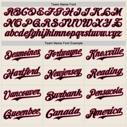 Custom Cream Black Pinstripe Neon Pink Authentic Two Tone Baseball Jersey - Sky-Custom