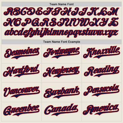 Custom Cream Navy Pinstripe Red Authentic Two Tone Baseball Jersey - Sky-Custom