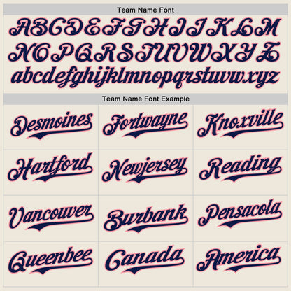 Custom Cream Navy Pinstripe Medium Pink Authentic Two Tone Baseball Jersey - Sky-Custom