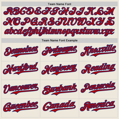 Custom Cream Red Pinstripe Royal Authentic Two Tone Baseball Jersey - Sky-Custom
