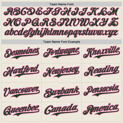 Custom Cream Green Pinstripe Pink Authentic Two Tone Baseball Jersey - Sky-Custom