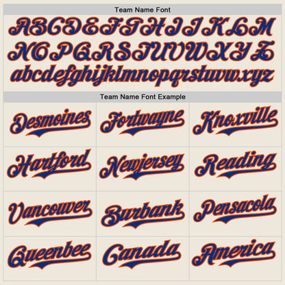 Custom Cream Royal Pinstripe Orange Authentic Two Tone Baseball Jersey - Sky-Custom