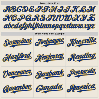 Custom Cream Royal Pinstripe Old Gold Authentic Two Tone Baseball Jersey - Sky-Custom