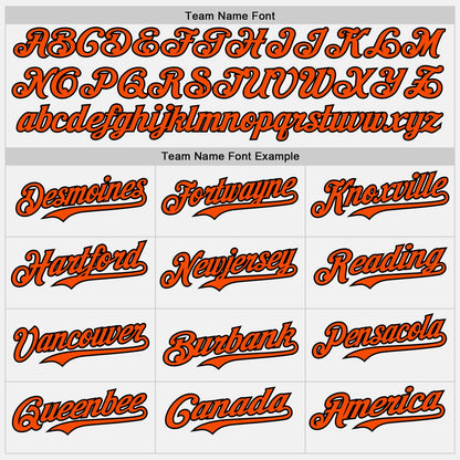 Custom White Orange Pinstripe Black Authentic Two Tone Baseball Jersey - Sky-Custom