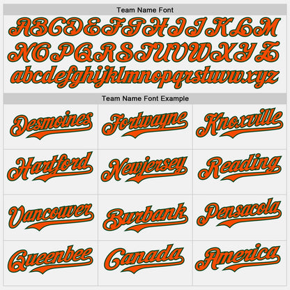 Custom White Orange Pinstripe Green Authentic Two Tone Baseball Jersey - Sky-Custom