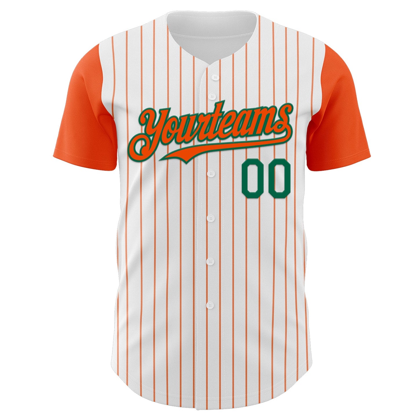Custom White Orange Pinstripe Kelly Green Authentic Two Tone Baseball Jersey - Sky-Custom