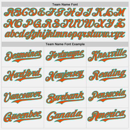 Custom White Orange Pinstripe Aqua Authentic Two Tone Baseball Jersey - Sky-Custom