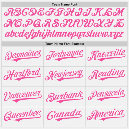 Custom White Pink Pinstripe Pink Authentic Two Tone Baseball Jersey - Sky-Custom