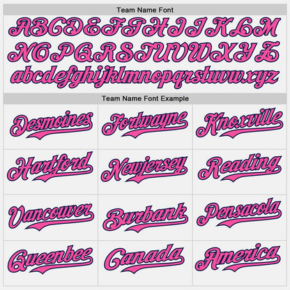 Custom White Pink Pinstripe Navy Authentic Two Tone Baseball Jersey - Sky-Custom