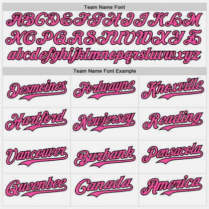 Custom White Pink Pinstripe Black Authentic Two Tone Baseball Jersey - Sky-Custom