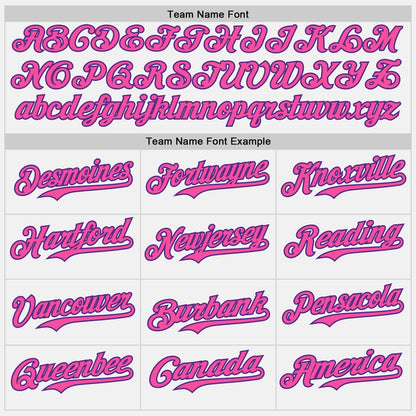 Custom White Pink Pinstripe Purple Authentic Two Tone Baseball Jersey - Sky-Custom