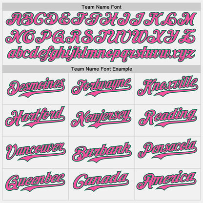 Custom White Pink Pinstripe Kelly Green Authentic Two Tone Baseball Jersey - Sky-Custom
