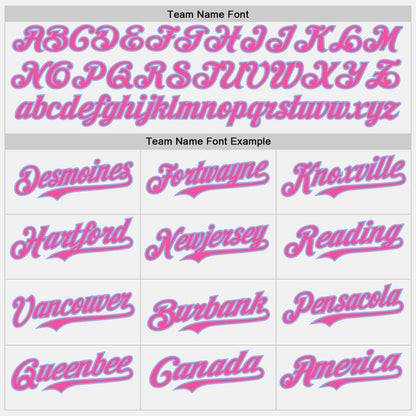 Custom White Pink Pinstripe Light Blue Authentic Two Tone Baseball Jersey - Sky-Custom