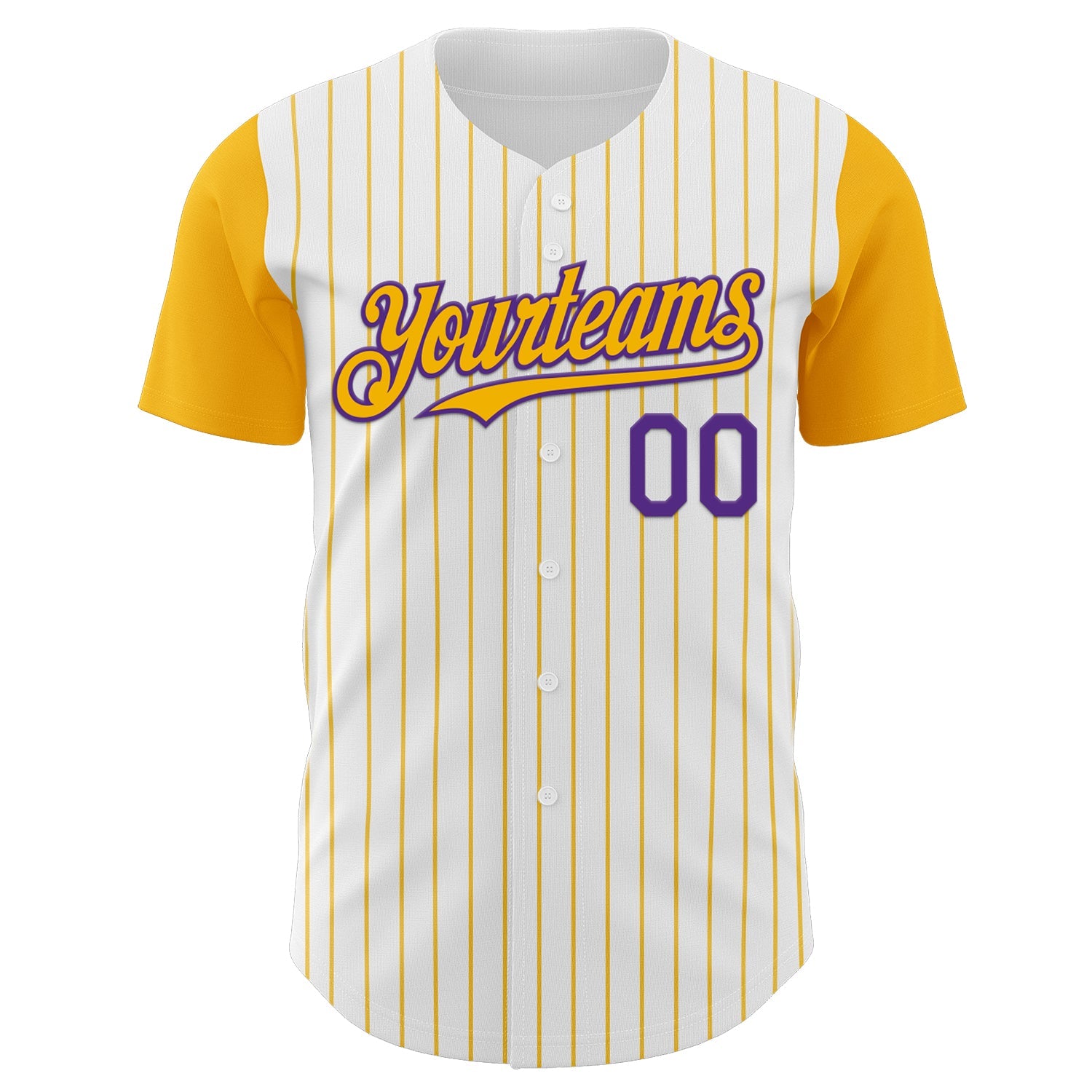 Custom White Gold Pinstripe Purple Authentic Two Tone Baseball Jersey - Sky-Custom