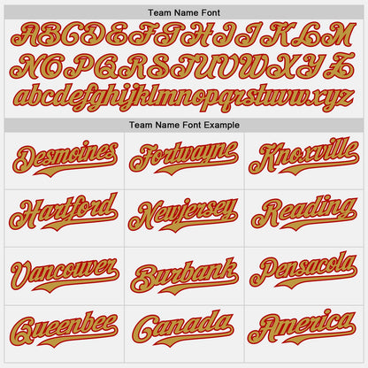 Custom White Old Gold Pinstripe Red Authentic Two Tone Baseball Jersey - Sky-Custom