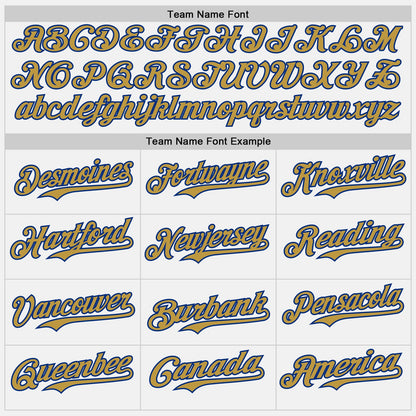 Custom White Old Gold Pinstripe Royal Authentic Two Tone Baseball Jersey - Sky-Custom