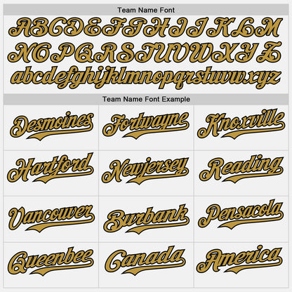 Custom White Old Gold Pinstripe Black Authentic Two Tone Baseball Jersey - Sky-Custom