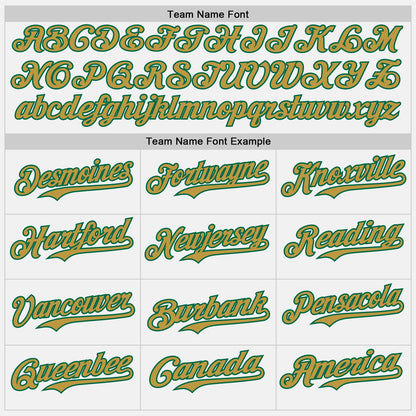 Custom White Old Gold Pinstripe Kelly Green Authentic Two Tone Baseball Jersey - Sky-Custom