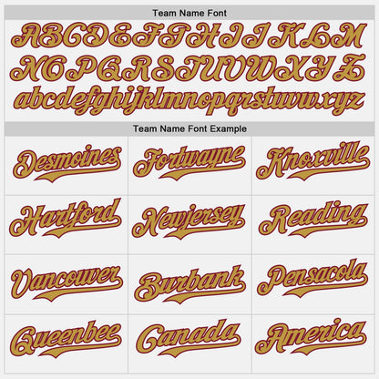 Custom White Old Gold Pinstripe Crimson Authentic Two Tone Baseball Jersey - Sky-Custom