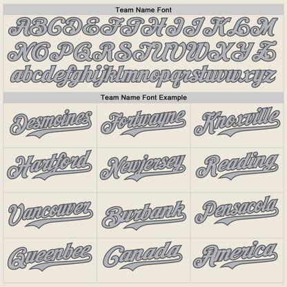 Custom Cream Steel Gray Pinstripe Gray Authentic Two Tone Baseball Jersey - Sky-Custom