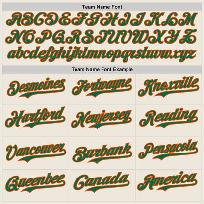Custom Cream Kelly Green Pinstripe Orange Authentic Two Tone Baseball Jersey - Sky-Custom