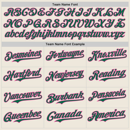 Custom Cream Kelly Green Pinstripe Pink Authentic Two Tone Baseball Jersey - Sky-Custom