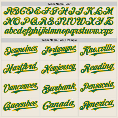 Custom Cream Kelly Green Pinstripe Gold Authentic Two Tone Baseball Jersey - Sky-Custom