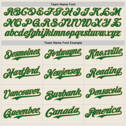 Custom Cream Kelly Green Pinstripe Old Gold Authentic Two Tone Baseball Jersey - Sky-Custom