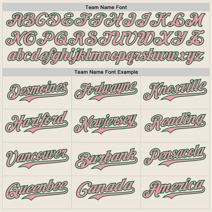 Custom Cream Kelly Green Pinstripe Medium Pink Authentic Two Tone Baseball Jersey - Sky-Custom
