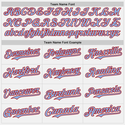 Custom White Light Blue Pinstripe Red Authentic Two Tone Baseball Jersey - Sky-Custom