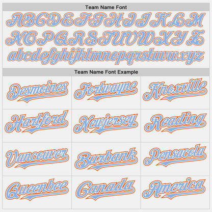 Custom White Light Blue Pinstripe Orange Authentic Two Tone Baseball Jersey - Sky-Custom