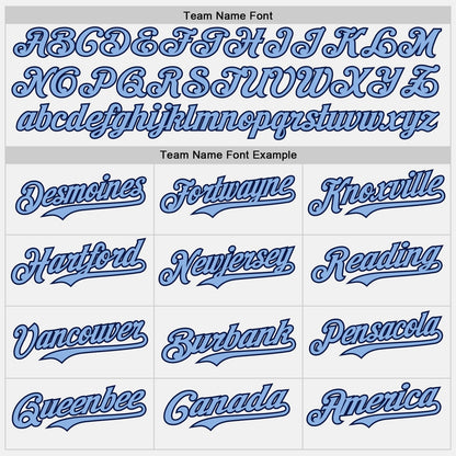 Custom White Light Blue Pinstripe Navy Authentic Two Tone Baseball Jersey - Sky-Custom