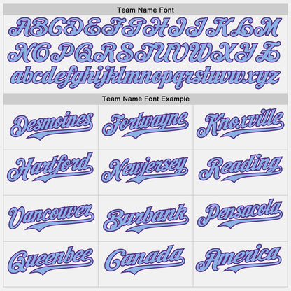 Custom White Light Blue Pinstripe Purple Authentic Two Tone Baseball Jersey - Sky-Custom
