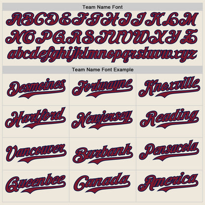 Custom Cream Crimson Pinstripe Navy Authentic Two Tone Baseball Jersey - Sky-Custom