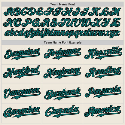 Custom Cream Teal Pinstripe Black Authentic Two Tone Baseball Jersey - Sky-Custom