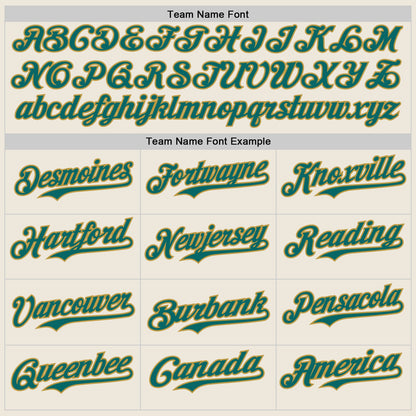 Custom Cream Teal Pinstripe Old Gold Authentic Two Tone Baseball Jersey - Sky-Custom