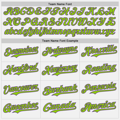 Custom White Neon Green Pinstripe Purple Authentic Two Tone Baseball Jersey - Sky-Custom