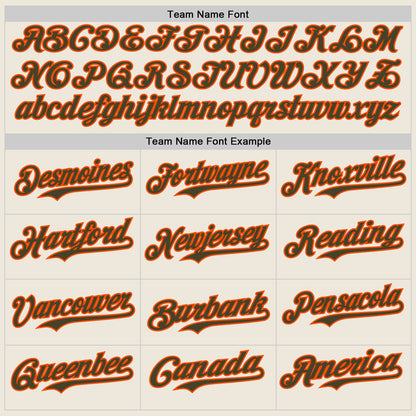 Custom Cream Olive Pinstripe Orange Authentic Two Tone Baseball Jersey - Sky-Custom