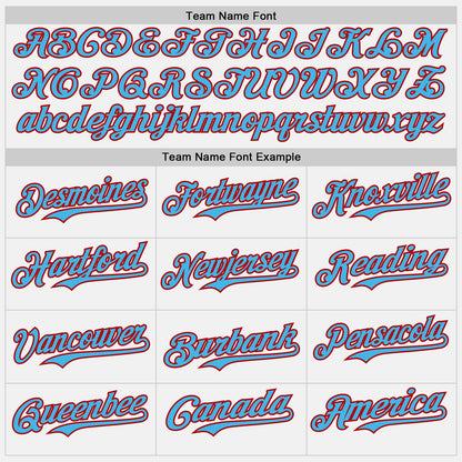 Custom White Sky Blue Pinstripe Red Authentic Two Tone Baseball Jersey - Sky-Custom