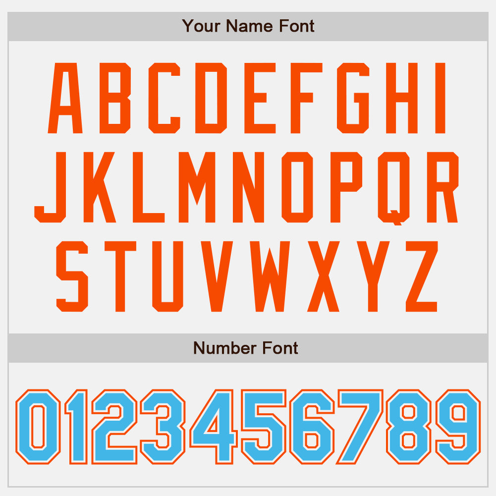 Custom White Sky Blue Pinstripe Orange Authentic Two Tone Baseball Jersey - Sky-Custom