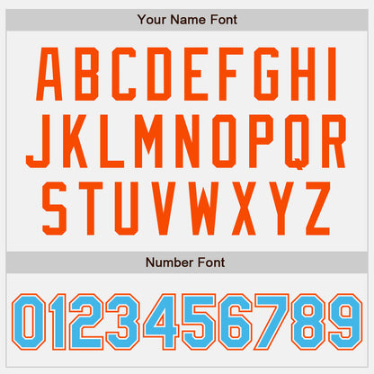 Custom White Sky Blue Pinstripe Orange Authentic Two Tone Baseball Jersey - Sky-Custom