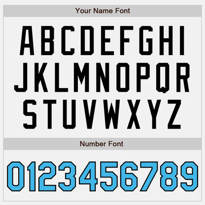 Custom White Sky Blue Pinstripe Black Authentic Two Tone Baseball Jersey - Sky-Custom