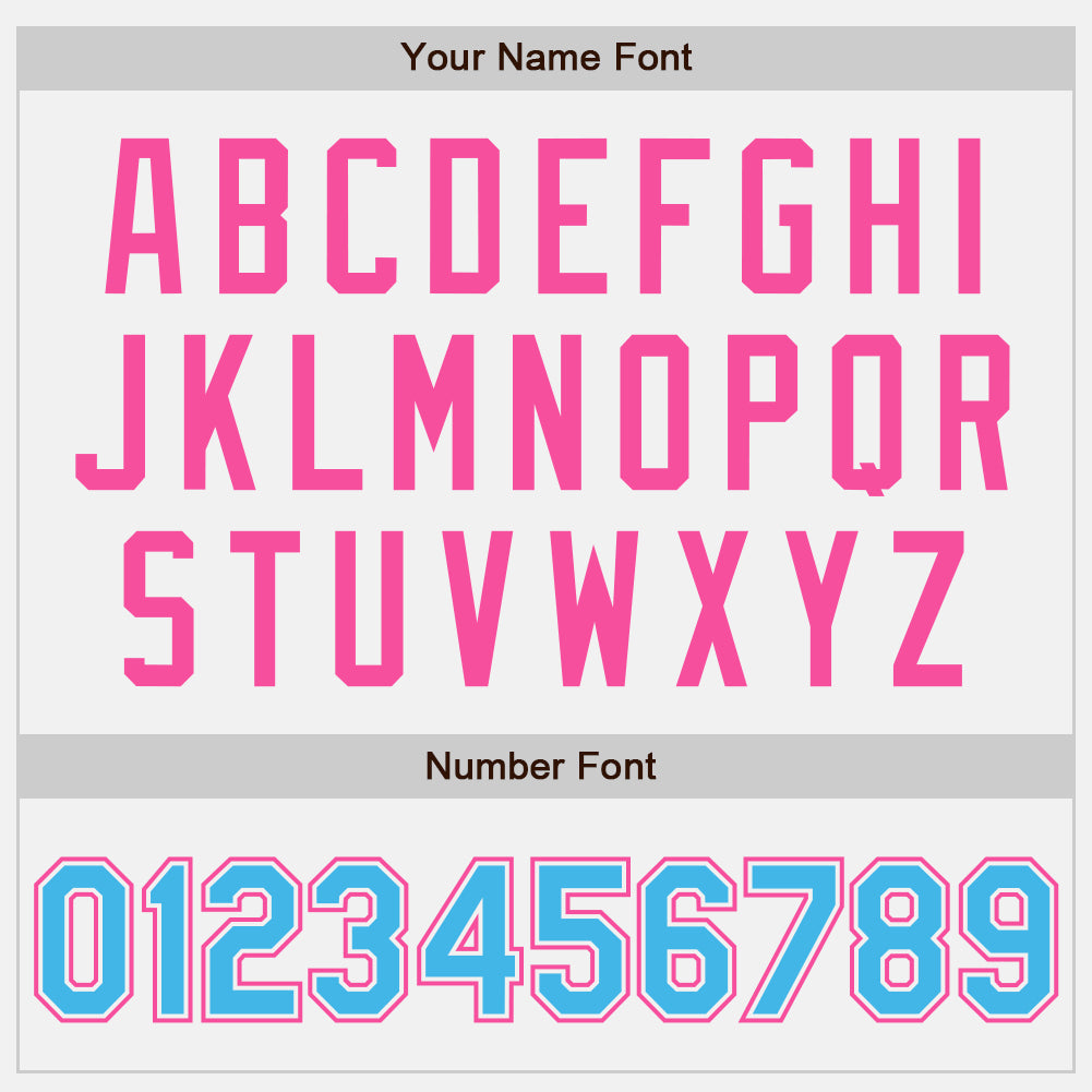 Custom White Sky Blue Pinstripe Pink Authentic Two Tone Baseball Jersey - Sky-Custom