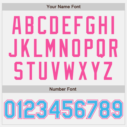 Custom White Sky Blue Pinstripe Pink Authentic Two Tone Baseball Jersey - Sky-Custom