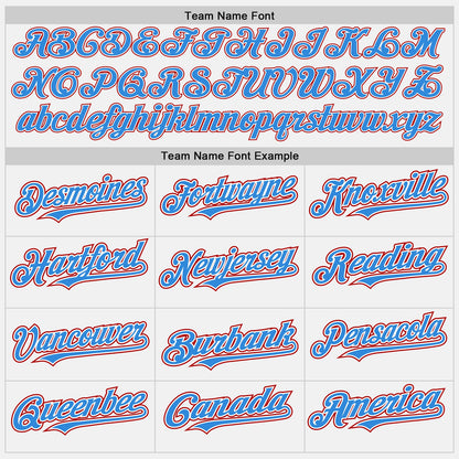 Custom White Electric Blue Pinstripe Red Authentic Two Tone Baseball Jersey - Sky-Custom